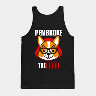 Corgi Dog Money Heist Boss Member Pembroke Tank Top